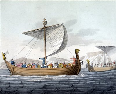 William I Valloittajan laivasto (1027 - 1087) purjehtii Englantiin - "Vanhassa ja modernissa puvussa" Ferrario, toim. Milano tekijältä Unknown artist
