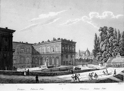 Firenze: Näkymä Pittin palatsista 1800-luvun alussa. tekijältä Unknown artist