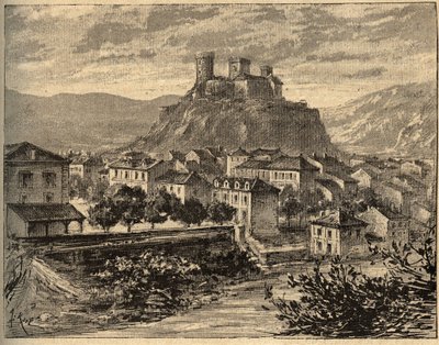 Foix - Ariege - Occitanie - kaiverrus kirjaimella "" PATRIE" - PECTUREQUIREQUE RANSKAN KUVAUS 6 NITEESSÄ LUCIEN HUARD - 1800-luvun loppu tekijältä Unknown artist