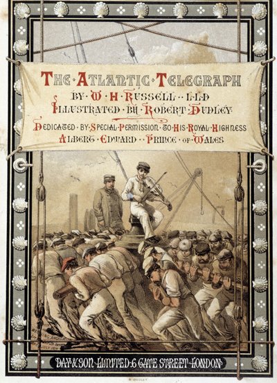 W. H. Russelin kirjan "" The Atlantic telegraph"" etupuoli, n. 1860 tekijältä Unknown artist