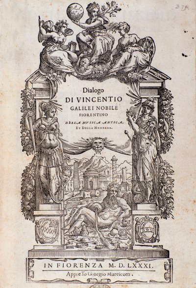 Etukappale Vincenzo Galilein muinaisen ja modernin musiikin dialogista tekijältä Unknown artist