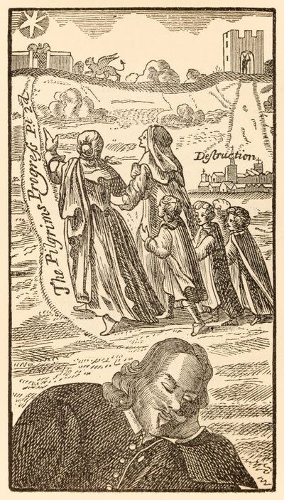 John Bunyanin (1628-1688) pyhiinvaeltajien edistyminen tästä maailmasta, tulevaan toisesta osasta, jossa kirjailija unelmoi kristittyjen perheestä, hänen vaimonsa Christiana. tekijältä Unknown