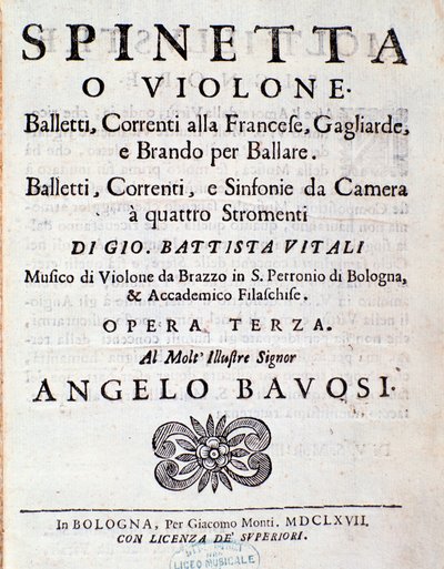 Giovanni Battista Vitalin (litho) kappaleen baletit, ranskalaiset virtaukset opus 3:n taustakappale tekijältä Unknown artist