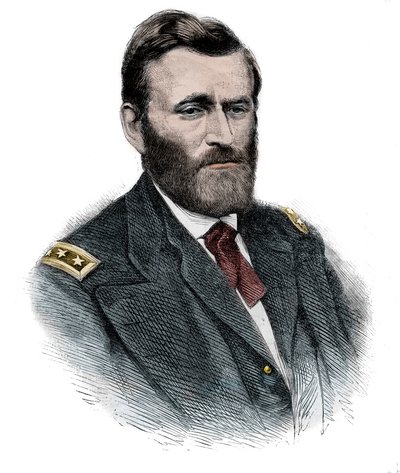 Kenraali Grant - Muotokuva pohjoismaisesta kenraali Ulysses Simpson Grantista (1822-1885). tekijältä Unknown artist