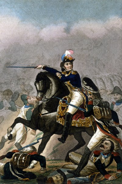 Kenraali Jean Lannes, Montebellon herttua (1769-1809) Esslingin taistelussa (21. - 22. toukokuuta 1809) Kaiverrus 1800-luku. . Milano tekijältä Unknown artist