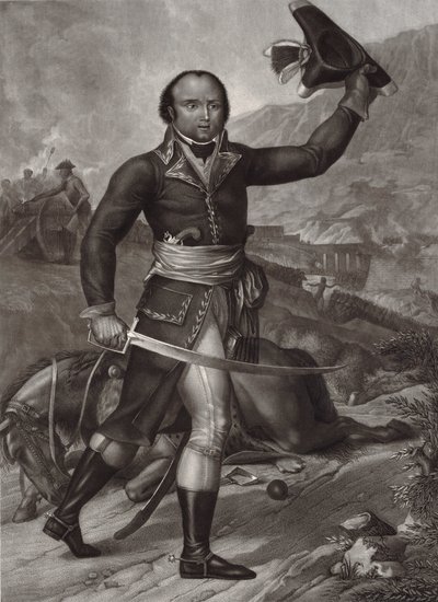 Kenraali Thomas-Alexandre Dumas Ranskan tasavaltalaisen armeijan upseeripuvussa -Alexandre Davy de la Pailleterie sanoi Dumas (1762-1806) Ranskan upseeri ranskalaisen kirjailijan Alexandre Dumasin isä Isä - kenraali Thomas Alexandre Davy de la Pailleterie  tekijältä Unknown artist