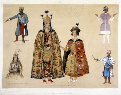 Georgian pukutaulu 1500- ja 1600-luvuilla: kuningas Irakli (1744 - 1798), Gheorghi X (1687), prinsessa Chartchevadze (Georgian suurlähettiläs Pietarissa Katariina II:n johdolla 1780), kuningatar Mary (Mingrelien Dadianin tytär poika Otthia 1 tekijältä Unknown artist