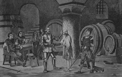 Saksan talonpoikaissota (1524-1526): Goetz von Berlichingen Amorbachin luostarissa. tekijältä Unknown artist