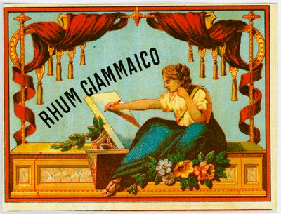 Giammaicon rommin alkoholimainos (kromolitografia 1800-luvun lopulla) tekijältä Unknown artist
