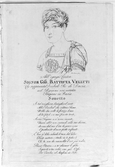 Giovanni Battista Velluti (1781-1861), viimeinen kastroitu ooppera. tekijältä Unknown artist