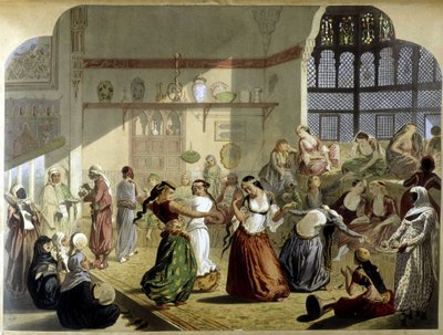 Harem - "" Modern Egyptissä", n. 1870. tekijältä Unknown artist