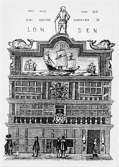 East India Companyn pääkonttori Lontoossa 1600-luvulla. tekijältä Unknown artist