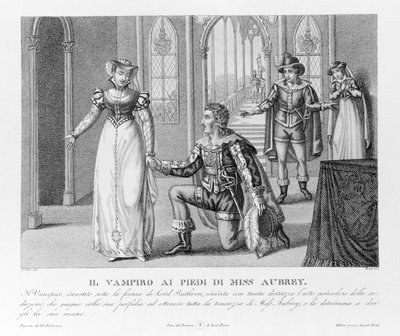 Taivaallinen kosto - uuden "" Vampyyri" -kirjan mukaan, joka on ensin lueteltu lordi Byronille (1788-1824), englantilaiselle runoilijalle. sitten sihteerilleen Polidorille. 1816. tekijältä Unknown artist