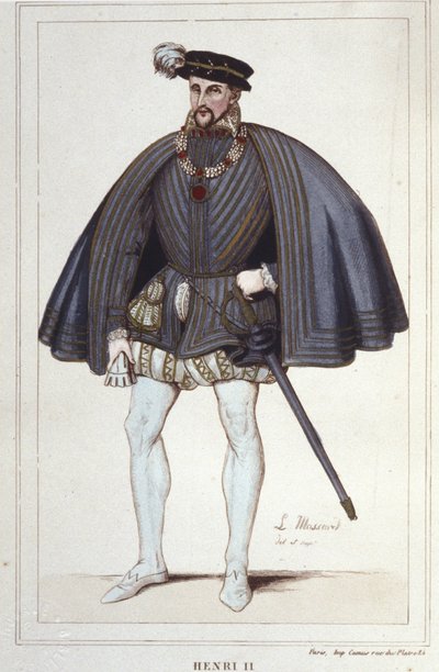 Henrik II, Ranskan kuningas (1519 - 1559), kaiverrus vuodelta 1830 tekijältä Unknown artist