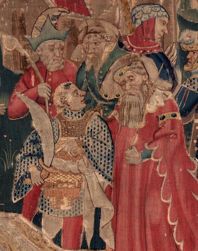 Saint Piatin ja Saint Eleuthèren historia, kohtaus 12: Tribuunin tyttären ylösnousemus Yksityiskohta. tekijältä Unknown artist