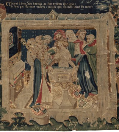 Saint Piatin ja Saint Eleuthèren historia, kohtaus 13: Blandan kaste tekijältä Unknown artist