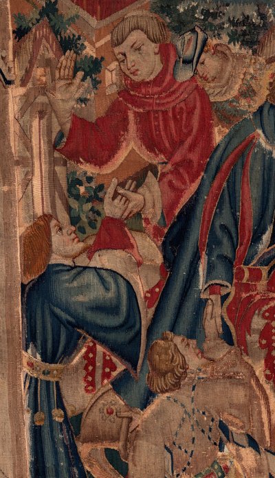 Saint Piatin ja Saint Eleuthèren historia, kohtaus 8, yksityiskohtien keskus tekijältä Unknown artist