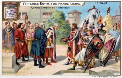 Käsineen historia: hansikas invituurin symbolina - Liebig-kromolitografia tekijältä Unknown artist