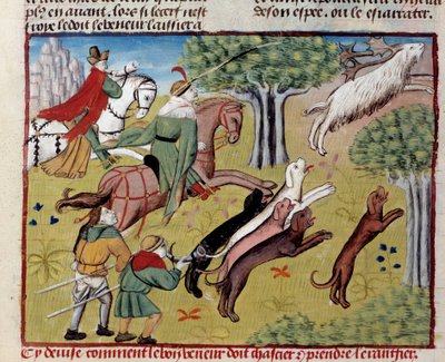 Kuinka metsästää kääpiöpeura "Metsästyksen kirjasta" Gaston III Phoebus, Foixin kreivi, Bearnin herra (1331-1391) tekijältä Unknown artist