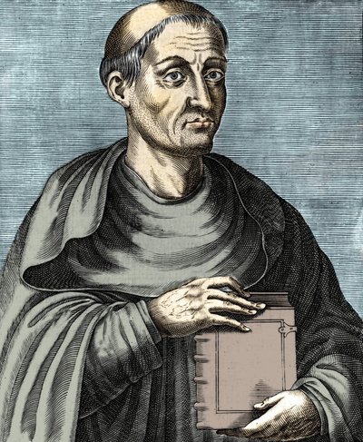 Hugues de Saint Victor. ranskalainen teologi ja filosofi. 12. vuosisadalla. Kaiverrus 1600-luvulta. tekijältä Unknown artist