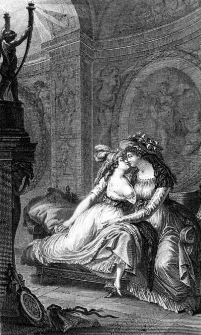 Kuva Choderlos de Laclosin (1741 - 1803) "Vaaralliset linkit": kohtaus kahden naisen vapauttamisesta. tekijältä Unknown artist