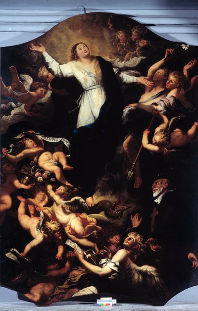 Tahraton sikiäminen Pyhän Philip Nerin kanssa (maalaus tekijältä Unknown artist