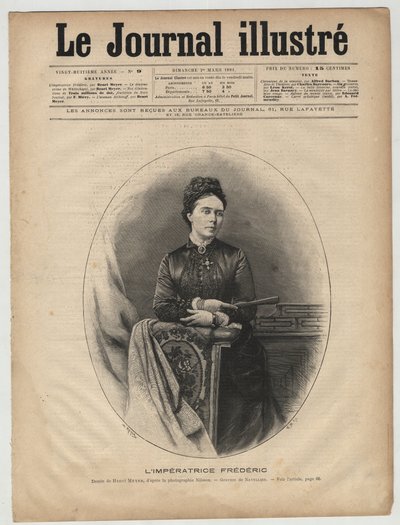 Impress Frederic - Victoria Yhdistyneestä kuningaskunnasta (1840-1901) Victoria Adelaide Marie Louise Yhdistyneestä kuningaskunnasta, Ison-Britannian ja Irlannin kuninkaallinen prinsessa - Victoria, Prinsessa Royal (keisarinna Frederick) - maaliskuun 1894  tekijältä Unknown artist