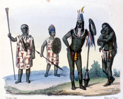Intiaanit Encabellados ja Jivaros Ecuadorissa. tekijältä Unknown artist