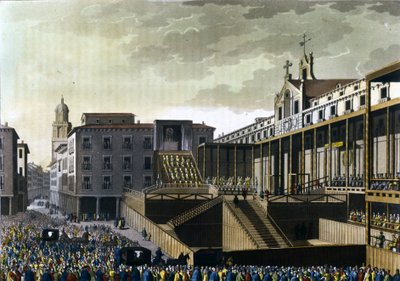 Inkvisitiokohtaus julkisella aukiolla Burgosissa, Espanjassa. 16. vuosisata. tekijältä Unknown artist