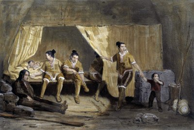 Eskimolaatikon sisäpuoli, Frederikshaab, Grönlanti - litografia tekijältä Unknown artist