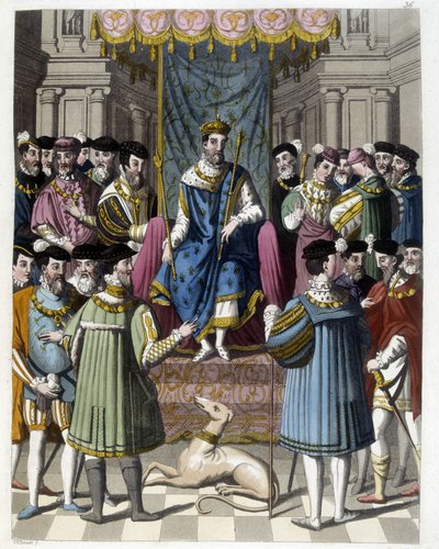 Englannin Francois 1:n (1494 - 1547) ja Henry VIII:n (1491 - 1547) haastattelu. Kaiverrus 1800-luvulta. tekijältä Unknown artist