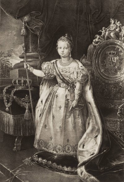 Isabella II (1830-1904). Espanjan kuningatar (kaiverrus) tekijältä Unknown artist