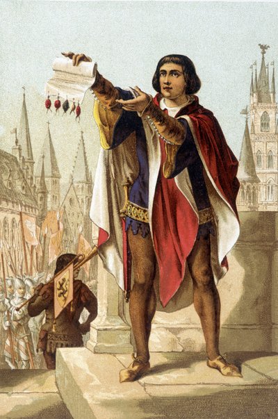 Jacob Van Artevelde. Gentin porvaristo (1290-1345). kromolitografia vuodelta 1880. tekijältä Unknown artist