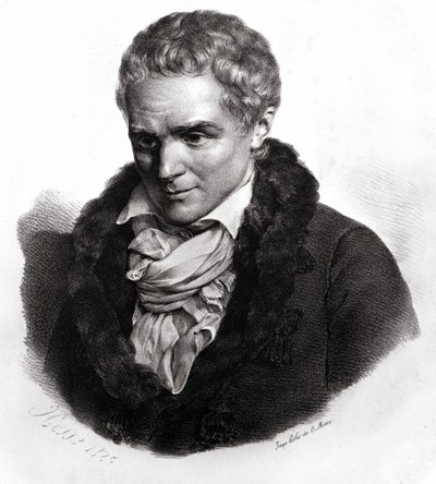 Jean-Jacques Rousseau (1712-1778), ranskankielinen Geneven kirjailija ja filosofi. tekijältä Unknown artist