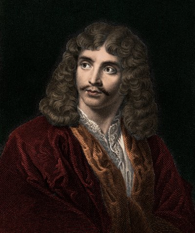 Jean Baptiste Poquelin Moliere 1622-1673 - kaiverrus - 1800-luku tekijältä Unknown artist