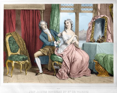 Jean Jacques Rousseau (1712 - 1778) ja Madame de Warens (1700 - 1762). tekijältä Unknown artist