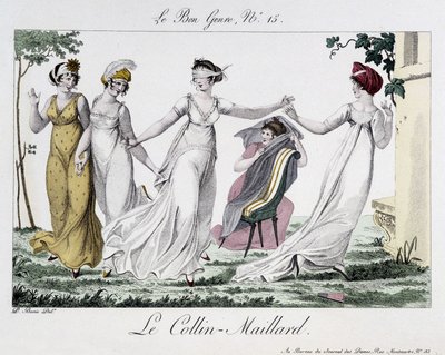 Colin-Maillardin peli (Colin Maillard) - "" Le Bon -genressä", n¡14, 1800-luvun alku tekijältä Unknown artist