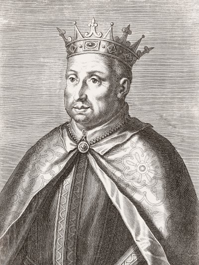 Portugalin kuningas Afonso II. Muotokuva. tekijältä Unknown artist