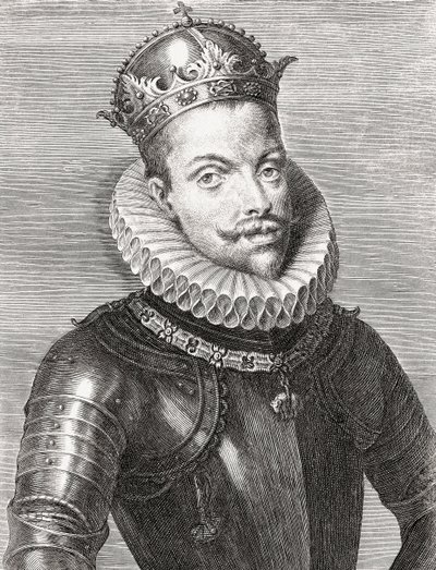 Espanjan kuningas Philip III ja Philip II, Portugalin kuningas. Muotokuva. tekijältä Unknown artist