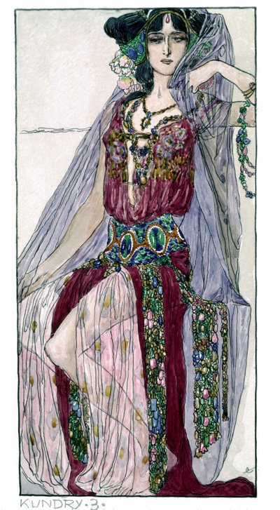 Kundryn puvut Richard Wagnerin oopperaa "Parsifal" varten. Wien tekijältä Unknown Artist