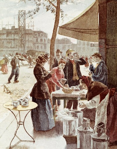 La laitiere, klo 6 sunnuntaiaamuna. Värikaiverrus 14. heinäkuuta 1895. Paris, Musee Carnavalet tekijältä Unknown artist