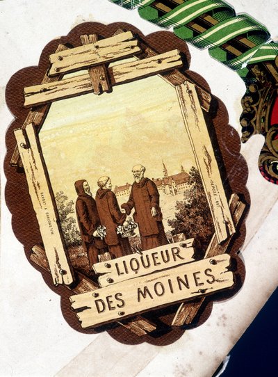 Etiketti "" Liqueur des Moines"", sd. 1800-luvulla. tekijältä Unknown artist