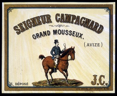 Merkin "" Lord Campagnard - Great sparkling" (Avize), sd. 1800-luvulla. tekijältä Unknown artist