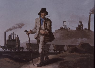 Työläinen, varhainen teollinen vallankumous, 1800-luvun alku (värilitho) tekijältä Unknown artist