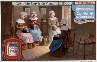 Pitsipaja, Valenciennes, Liebig-mainonta v. 1895 tekijältä Unknown artist