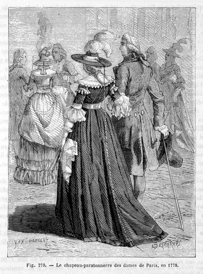 Ladies of Paris salamanvarsihattu 1778 - kaiverrus tekijältä Unknown artist