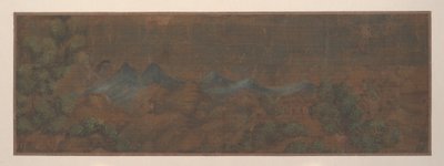 Maisemamaalaus Hahmo metsämaisemassa (albuminlehti; väri silkille) tekijältä Unknown Artist