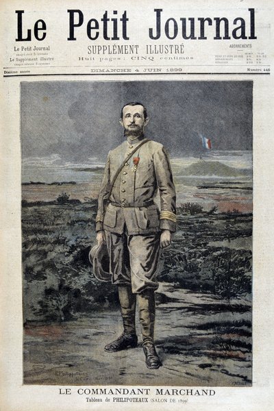 Komentaja Marchand - "" Le petit Journal" -julkaisussa 4.6.1899 tekijältä Unknown artist
