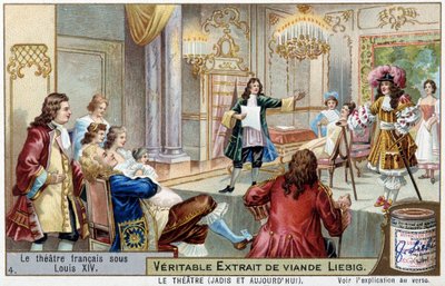 Ranskalainen teatteri Louis XIV:n johdolla (1638-1715) - Kromolitografia Liebig tekijältä Unknown artist