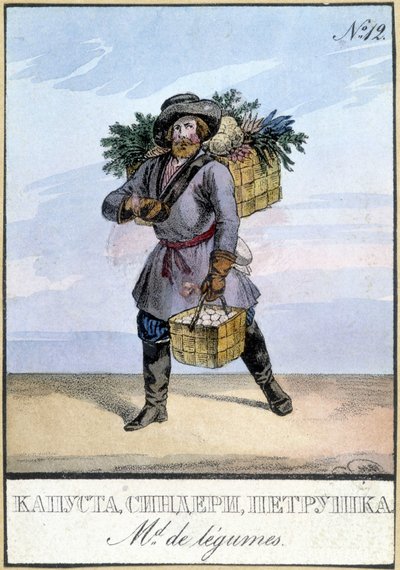 Palkokasvien jälleenmyyjä Venäjällä 1800-luvulla. tekijältä Unknown artist